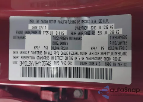 2017 Toyota Yaris Ia z USA, uszkodzony, nr VIN 3MYDLBYV1HY176742